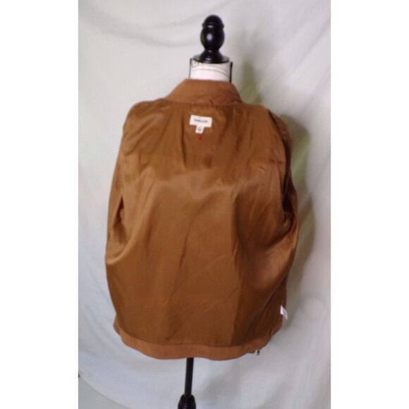 🆕OPEN EDIT from Nordstrom Suede Leather Moto Jacket Medium Camel Brown - Picture 12 of 12